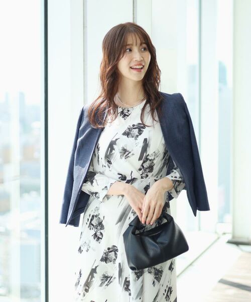 COUP DE CHANCE / クードシャンス ミニ丈・ひざ丈ワンピース | 【洗える／日本製】変形フラワー柄ワンピース | 詳細5