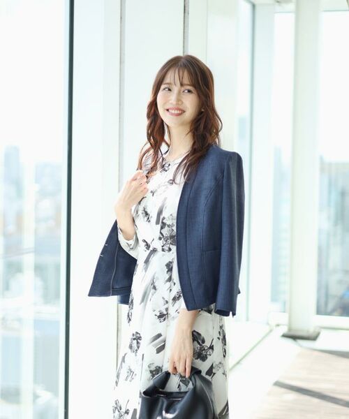 COUP DE CHANCE / クードシャンス ミニ丈・ひざ丈ワンピース | 【洗える／日本製】変形フラワー柄ワンピース | 詳細6