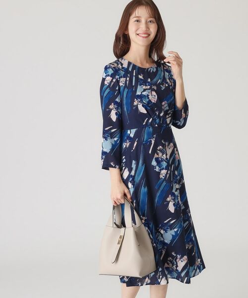 COUP DE CHANCE / クードシャンス ミニ丈・ひざ丈ワンピース | 【洗える／日本製】変形フラワー柄ワンピース | 詳細8