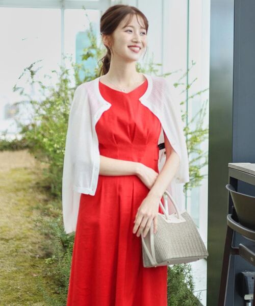 COUP DE CHANCE / クードシャンス ロング・マキシ丈ワンピース | 【洗える/日本製/麻混素材】フィットアンドフレアワンピース | 詳細10