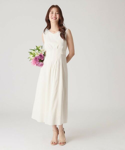 COUP DE CHANCE / クードシャンス ロング・マキシ丈ワンピース | 【洗える/日本製/麻混素材】フィットアンドフレアワンピース | 詳細3