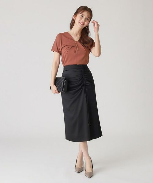 COUP DE CHANCE / クードシャンス スカート | 【洗える/日本製】ドロストデザイン ナロータイトスカート | 詳細5