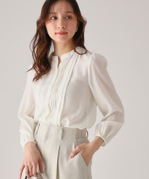 COUP DE CHANCE / クードシャンス シャツ・ブラウス | 【洗える/シアー素材】タックデザインブラウス(ホワイト(001))