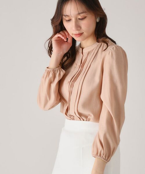 COUP DE CHANCE / クードシャンス シャツ・ブラウス | 【洗える/シアー素材】タックデザインブラウス(ピンク(071))