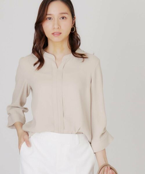 COUP DE CHANCE / クードシャンス シャツ・ブラウス | 【イージーケア/日本製】スキッパーデザインブラウス(グレージュ(050))