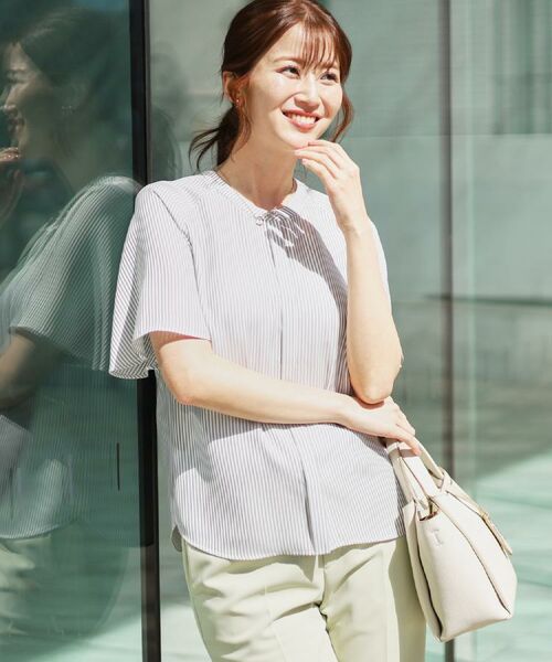 COUP DE CHANCE / クードシャンス シャツ・ブラウス | 【洗える／ストライプ柄】フレア袖ブラウス | 詳細1