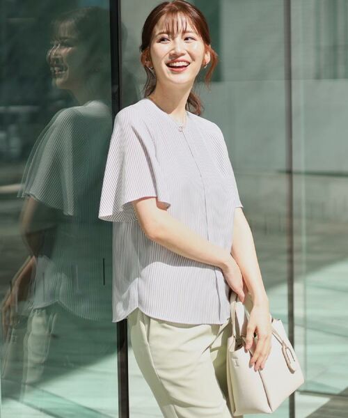 COUP DE CHANCE / クードシャンス シャツ・ブラウス | 【洗える／ストライプ柄】フレア袖ブラウス | 詳細2