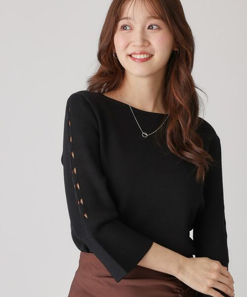 COUP DE CHANCE / クードシャンス ニット・セーター | 【洗える】編上げ風袖デザインのニットトップス | 詳細5