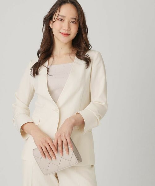 COUP DE CHANCE / クードシャンス ノーカラージャケット | 【洗える/日本製】ノーカラージャケット | 詳細1