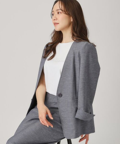 COUP DE CHANCE / クードシャンス ノーカラージャケット | 【洗える/日本製】ノーカラージャケット | 詳細10