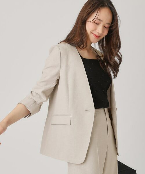 COUP DE CHANCE / クードシャンス ノーカラージャケット | 【洗える/日本製】ノーカラージャケット | 詳細13