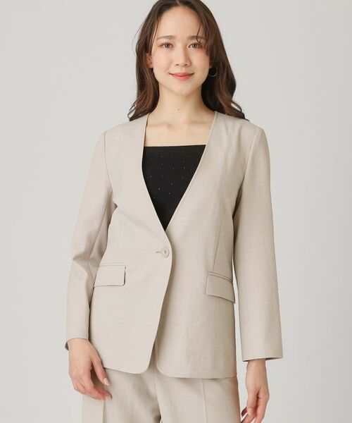 COUP DE CHANCE / クードシャンス ノーカラージャケット | 【洗える/日本製】ノーカラージャケット | 詳細17