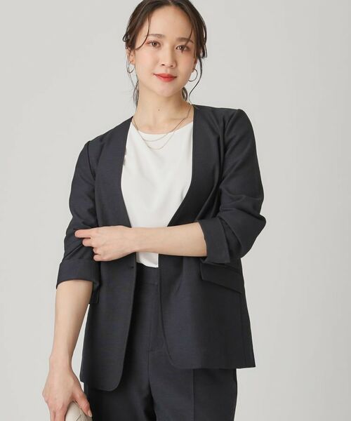 COUP DE CHANCE / クードシャンス ノーカラージャケット | 【洗える/日本製】ノーカラージャケット | 詳細5