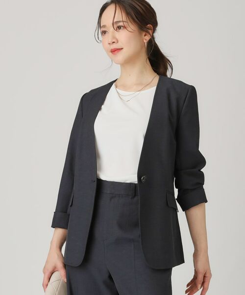 COUP DE CHANCE / クードシャンス ノーカラージャケット | 【洗える/日本製】ノーカラージャケット | 詳細6