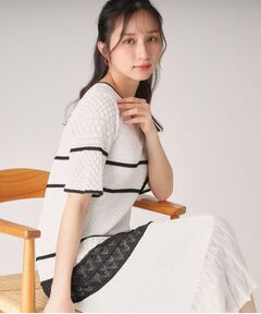 COUP DE CHANCE / クードシャンス ミニ丈・ひざ丈ワンピース | 【洗える／日本製】レース編みニットドレス