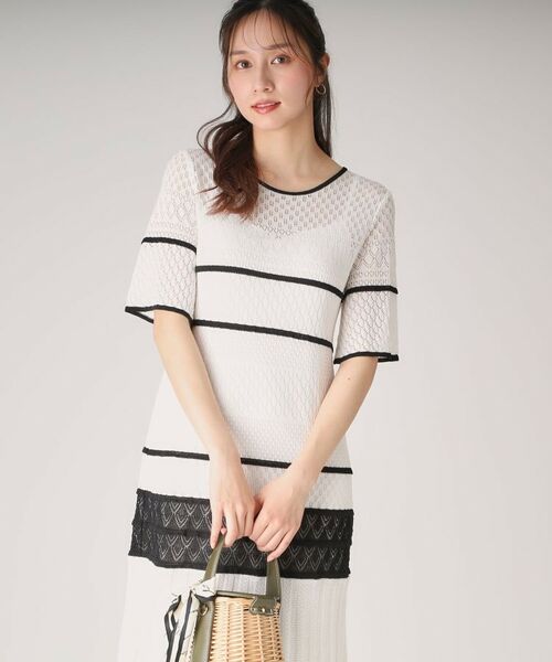 COUP DE CHANCE / クードシャンス ミニ丈・ひざ丈ワンピース | 【洗える／日本製】レース編みニットドレス | 詳細10
