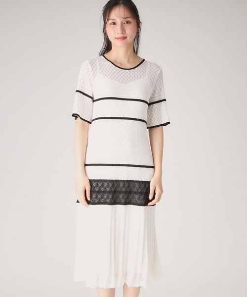 COUP DE CHANCE / クードシャンス ミニ丈・ひざ丈ワンピース | 【洗える／日本製】レース編みニットドレス | 詳細13