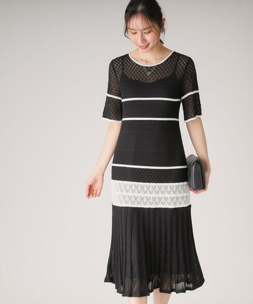 COUP DE CHANCE / クードシャンス ミニ丈・ひざ丈ワンピース | 【洗える／日本製】レース編みニットドレス | 詳細2