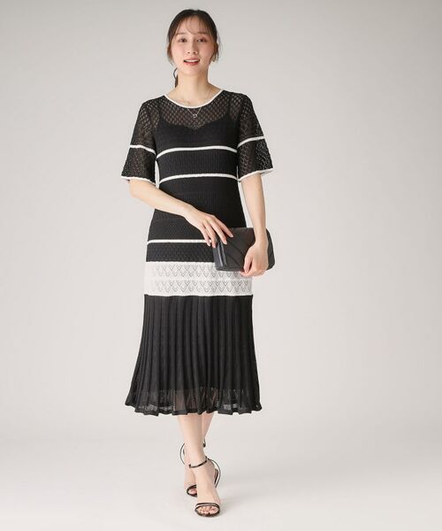 COUP DE CHANCE / クードシャンス ミニ丈・ひざ丈ワンピース | 【洗える／日本製】レース編みニットドレス | 詳細3