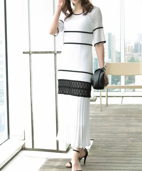 COUP DE CHANCE / クードシャンス ミニ丈・ひざ丈ワンピース | 【洗える／日本製】レース編みニットドレス | 詳細5