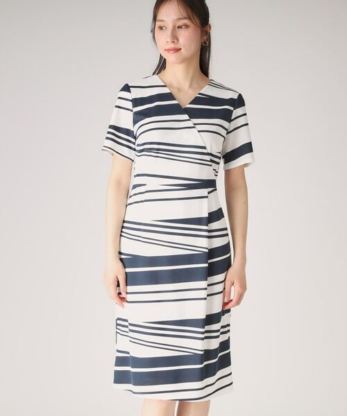 COUP DE CHANCE / クードシャンス ミニ丈・ひざ丈ワンピース | 【洗える/日本製】カシュクール風デザインワンピース | 詳細9