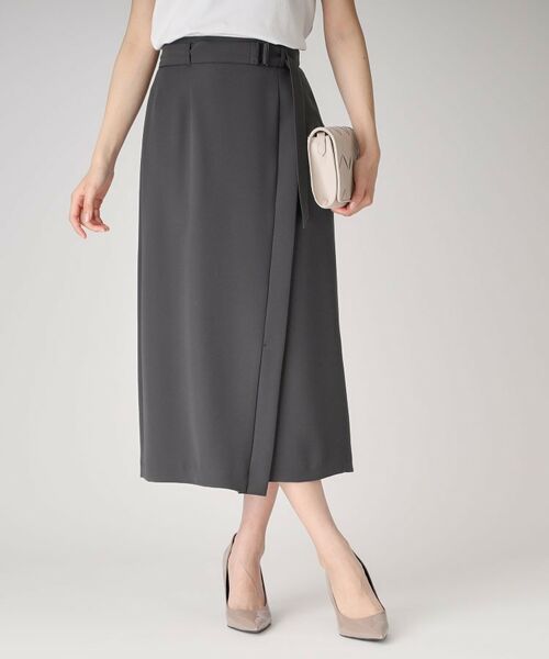 COUP DE CHANCE / クードシャンス スカート | 【洗える／日本製】ラップ風デザインスカート | 詳細1