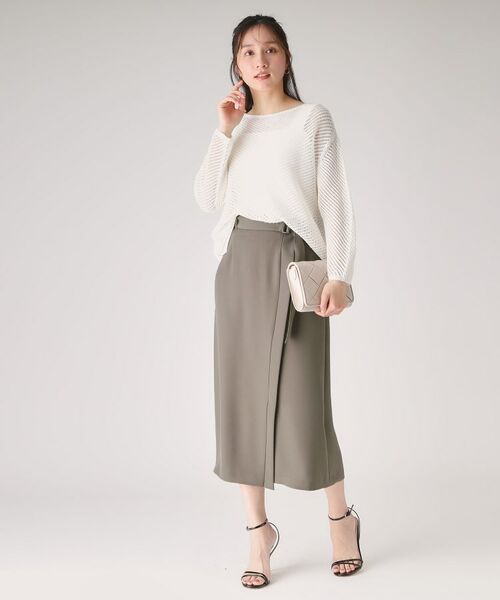 COUP DE CHANCE / クードシャンス スカート | 【洗える／日本製】ラップ風デザインスカート | 詳細6