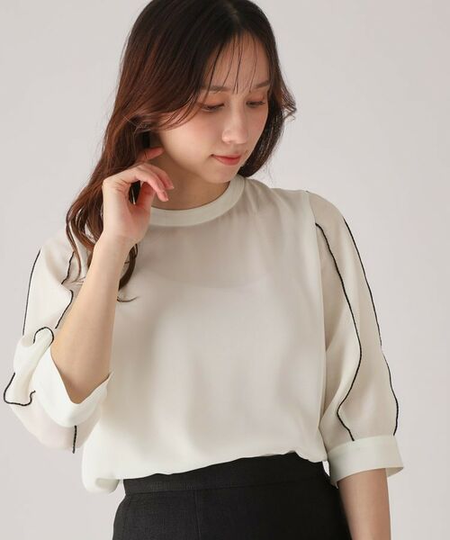 COUP DE CHANCE / クードシャンス シャツ・ブラウス | 【洗える/刺しゅうディテール】袖デザインブラウス | 詳細4