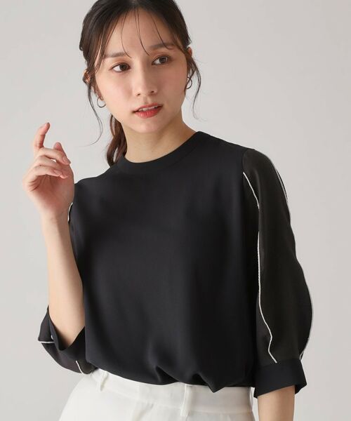 COUP DE CHANCE / クードシャンス シャツ・ブラウス | 【洗える/刺しゅうディテール】袖デザインブラウス(ブラック(019))
