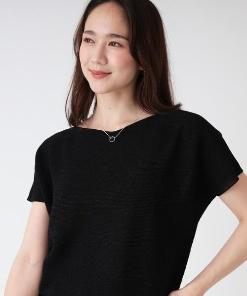 【洗える／日本製／清涼感／着回し◎】ラメ混ニットトップス セール】 【洗える／日本製／清涼感／着回し◎】ラメ混ニット
