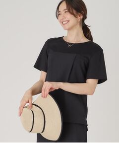 COUP DE CHANCE / クードシャンス カットソー | 【洗える／日本製／ビスチエレイヤード風／セットアップ可】異素材組合せのジャージプルオーバー