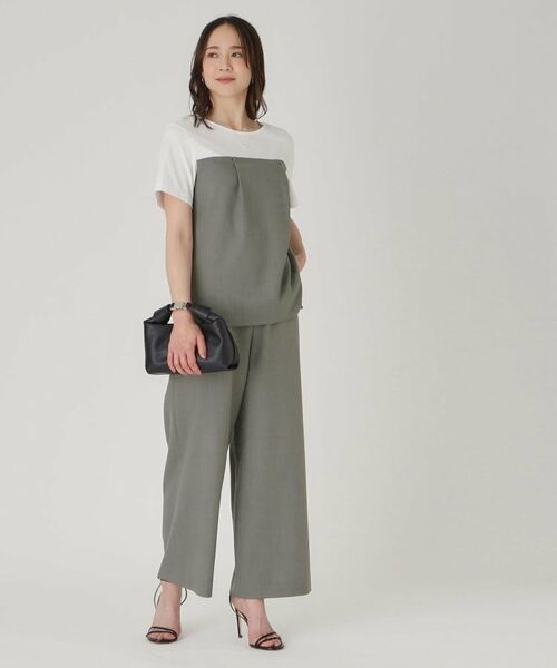 COUP DE CHANCE / クードシャンス カットソー | 【洗える/日本製/ビスチエレイヤード風/セットアップ可】異素材組合せのジャージプルオーバー | 詳細10