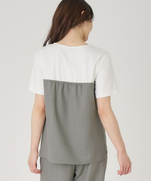 COUP DE CHANCE / クードシャンス カットソー | 【洗える/日本製/ビスチエレイヤード風/セットアップ可】異素材組合せのジャージプルオーバー | 詳細15