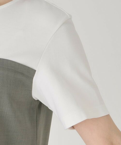 COUP DE CHANCE / クードシャンス カットソー | 【洗える/日本製/ビスチエレイヤード風/セットアップ可】異素材組合せのジャージプルオーバー | 詳細17