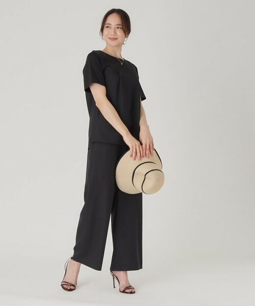 COUP DE CHANCE / クードシャンス カットソー | 【洗える/日本製/ビスチエレイヤード風/セットアップ可】異素材組合せのジャージプルオーバー | 詳細3