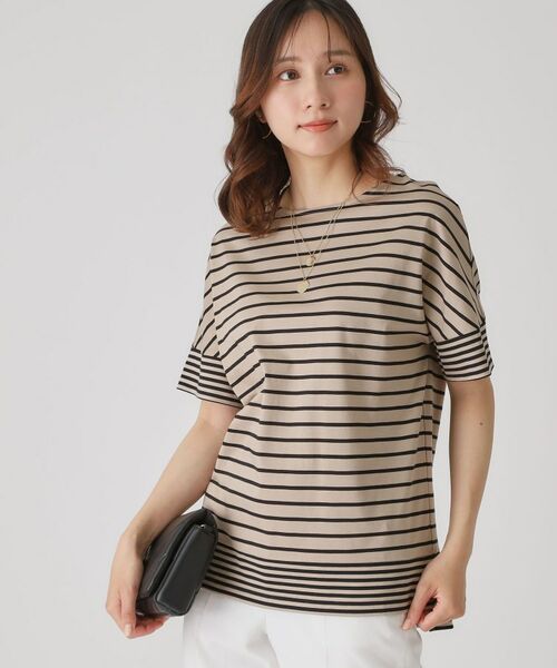 COUP DE CHANCE / クードシャンス カットソー | 【洗える/日本製】ボーダー切替デザイントップス | 詳細4