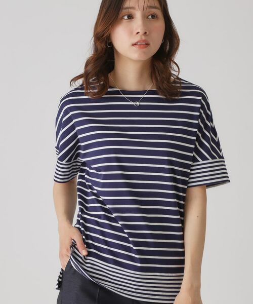 COUP DE CHANCE / クードシャンス カットソー | 【洗える/日本製】ボーダー切替デザイントップス | 詳細8