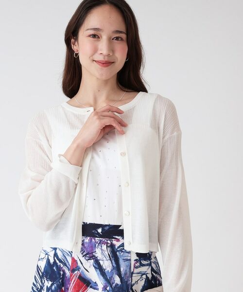 COUP DE CHANCE / クードシャンス カーディガン・ボレロ | 【洗える／シアー感】ラメ混ニットカーディガン | 詳細1