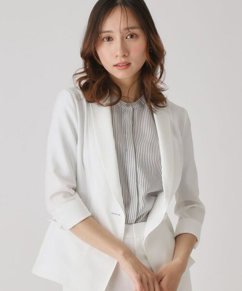 COUP DE CHANCE / クードシャンス テーラードジャケット | 【手洗い可/日本製】テーラードジャケット(ホワイト(001))