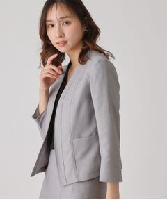 【新品】クードシャンス ジャケット 40/L 洗える／日本製／通勤】ノーカラージャケット（テーラード