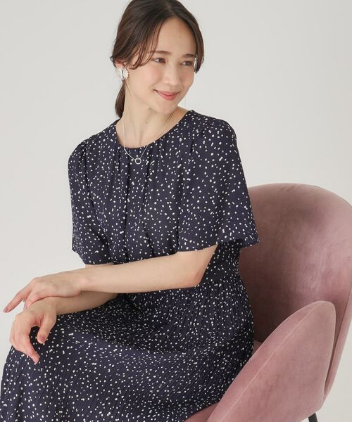 COUP DE CHANCE / クードシャンス ミニ丈・ひざ丈ワンピース | 【洗える／プリーツ加工】ランダムドットのプリーツワンピース | 詳細5
