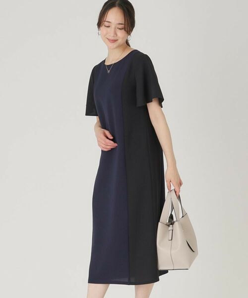 COUP DE CHANCE / クードシャンス ミニ丈・ひざ丈ワンピース | 【洗える/日本製】配色デザインワンピース | 詳細1