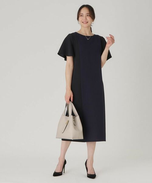 COUP DE CHANCE / クードシャンス ミニ丈・ひざ丈ワンピース | 【洗える/日本製】配色デザインワンピース | 詳細3