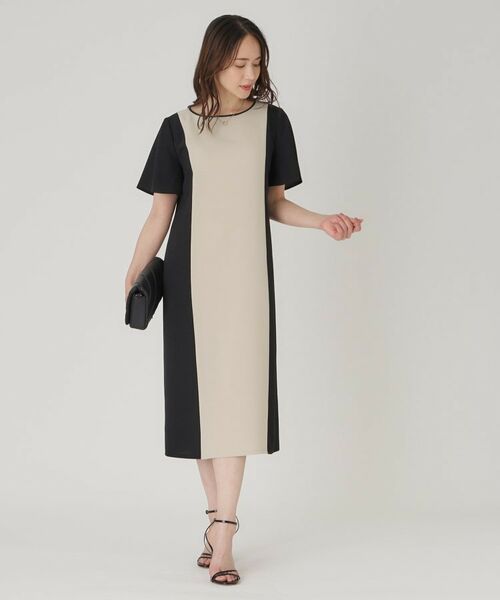 COUP DE CHANCE / クードシャンス ミニ丈・ひざ丈ワンピース | 【洗える/日本製】配色デザインワンピース | 詳細5