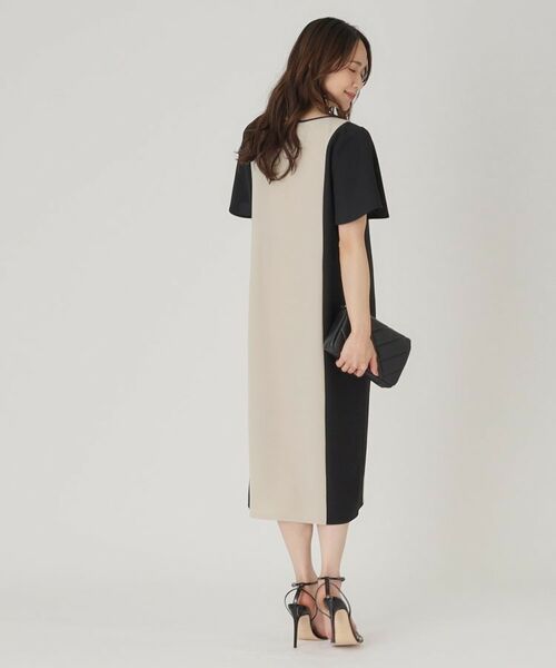 COUP DE CHANCE / クードシャンス ミニ丈・ひざ丈ワンピース | 【洗える/日本製】配色デザインワンピース | 詳細6