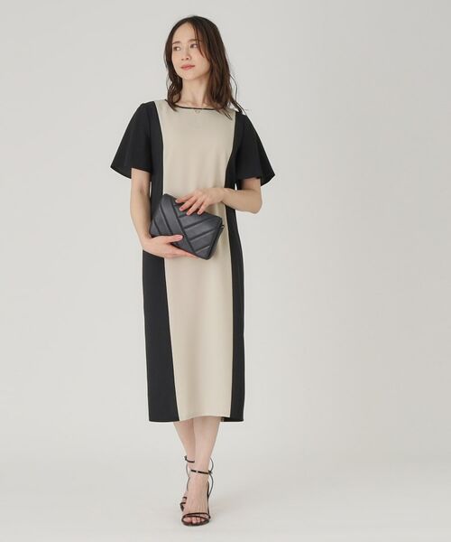 COUP DE CHANCE / クードシャンス ミニ丈・ひざ丈ワンピース | 【洗える/日本製】配色デザインワンピース | 詳細7