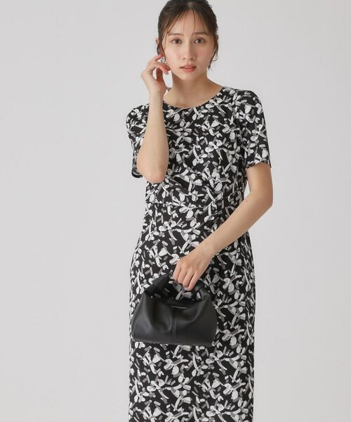 COUP DE CHANCE / クードシャンス ミニ丈・ひざ丈ワンピース | 【洗える/日本製】柄ワンピース(ブラック(119))