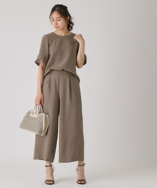 COUP DE CHANCE / クードシャンス ショート・ハーフ・半端丈パンツ | 【洗える/日本製】ウエストゴムワイドパンツ | 詳細1