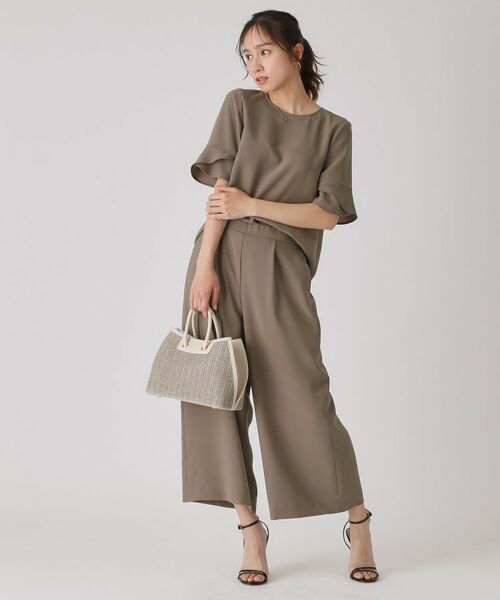 COUP DE CHANCE / クードシャンス ショート・ハーフ・半端丈パンツ | 【洗える/日本製】ウエストゴムワイドパンツ | 詳細3