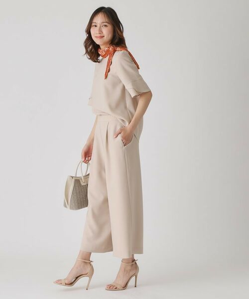 COUP DE CHANCE / クードシャンス ショート・ハーフ・半端丈パンツ | 【洗える/日本製】ウエストゴムワイドパンツ | 詳細7